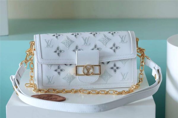 1:1 Replica Louis Vuitton LV Dauphine East West White Luxury Bag For Women M20739 -‎ 9.6in/24.5cm