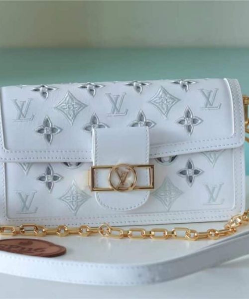 1:1 Replica Louis Vuitton LV Dauphine East West White Luxury Bag For Women M20739 -‎ 9.6in/24.5cm