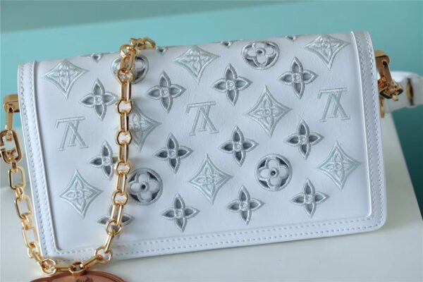1:1 Replica Louis Vuitton LV Dauphine East West White Luxury Bag For Women M20739 -‎ 9.6in/24.5cm