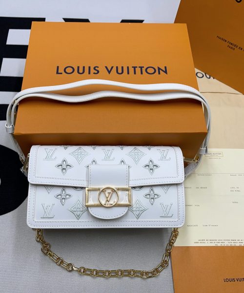 1:1 Replica Louis Vuitton LV Dauphine East West White Luxury Bag For Women M20739 -‎ 9.6in/24.5cm