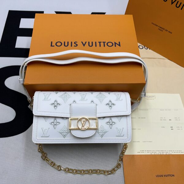 1:1 Replica Louis Vuitton LV Dauphine East West White Luxury Bag For Women M20739 -‎ 9.6in/24.5cm