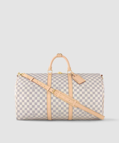 1:1 Replica Louis Vuitton LV Keepall Bandouliere 55 Damier Azur Canvas Luxury Bag For Women N41429 - 21.7in/55cm
