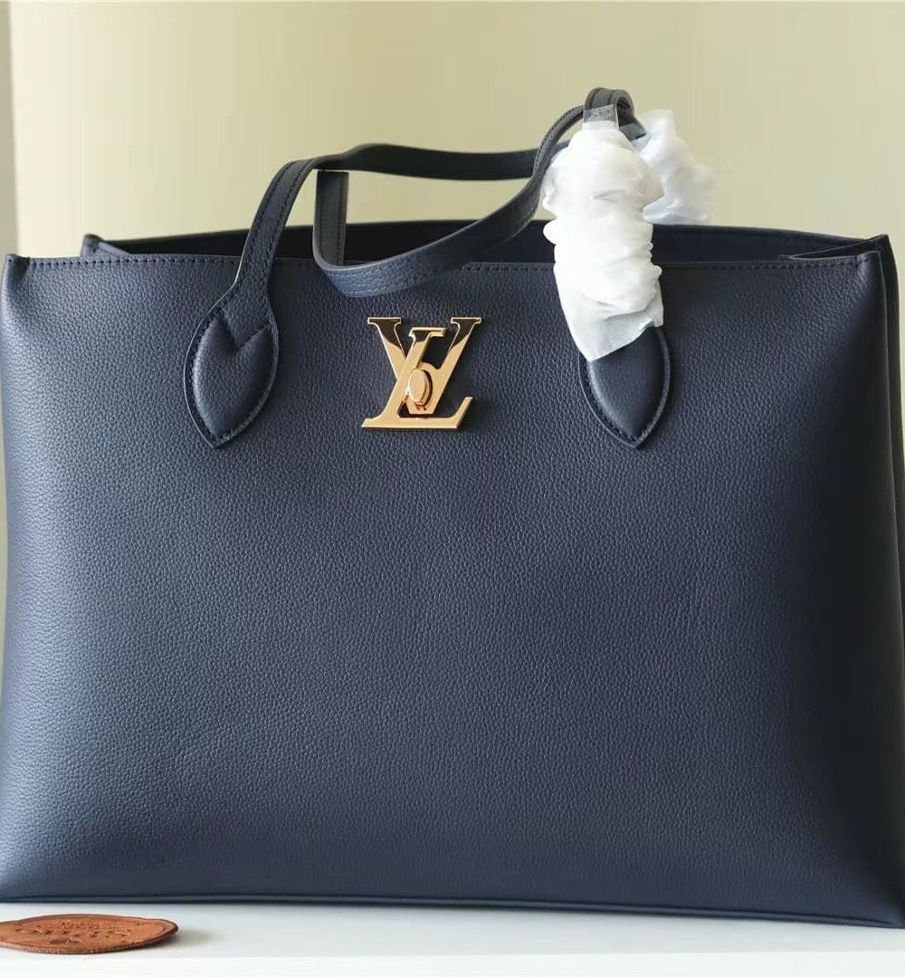 1:1 Replica Louis Vuitton LV LockMe Shopper Navy Luxury Bag For Women M20984 - 14.9in/38cm