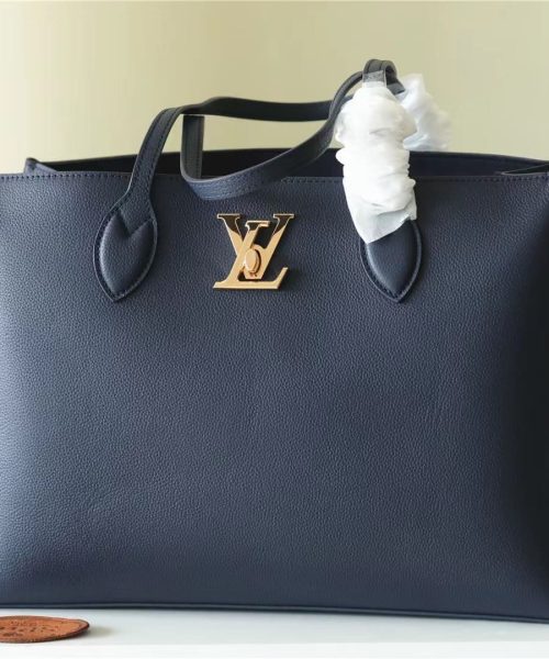 1:1 Replica Louis Vuitton LV LockMe Shopper Navy Luxury Bag For Women M20984 - 14.9in/38cm