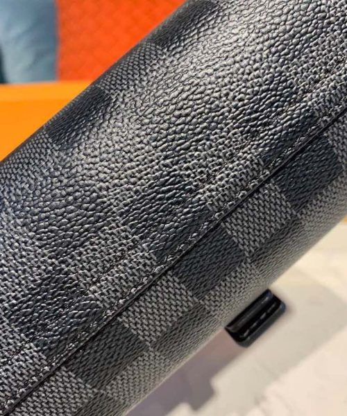 1:1 Replica Louis Vuitton LV 3 Watch Case Damier Graphite Canvas Unique Bag For Men N41137 - 7.9in/20cm