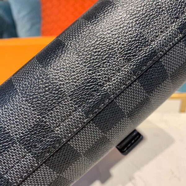 1:1 Replica Louis Vuitton LV 3 Watch Case Damier Graphite Canvas Unique Bag For Men N41137 - 7.9in/20cm