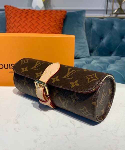 1:1 Replica Louis Vuitton LV 3 Watch Case Monogram Canvas Luxury Bag For Women M47530 - 7.9in/20cm