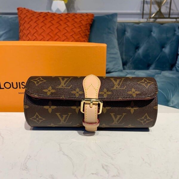 1:1 Replica Louis Vuitton LV 3 Watch Case Monogram Canvas Luxury Bag For Women M47530 - 7.9in/20cm