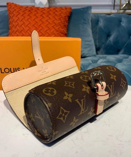 1:1 Replica Louis Vuitton LV 3 Watch Case Monogram Canvas Luxury Bag For Women M47530 - 7.9in/20cm