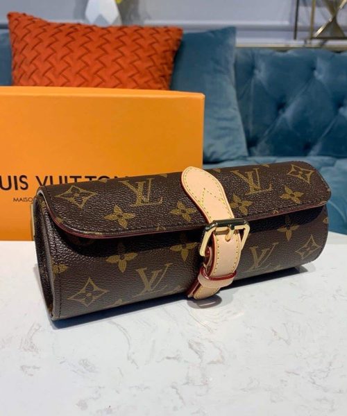1:1 Replica Louis Vuitton LV 3 Watch Case Monogram Canvas Luxury Bag For Women M47530 - 7.9in/20cm