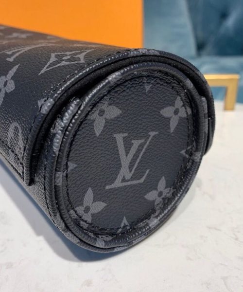 1:1 Replica Louis Vuitton LV 3 Watch Case Monogram Eclipse Canvas Unique Bag For Men M43385 - 7.9in/20cm