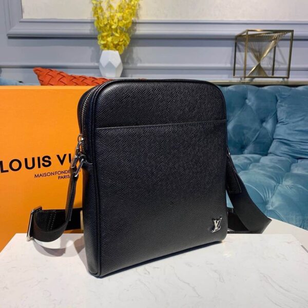 1:1 Replica Louis Vuitton LV Alex Messenger BB Taiga Black Unique Bag For Men M30265 - 9.8in/ 25cm