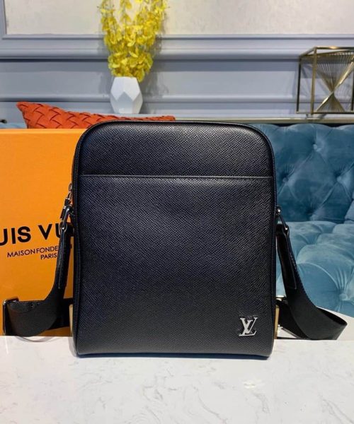 1:1 Replica Louis Vuitton LV Alex Messenger BB Taiga Black Unique Bag For Men M30265 - 9.8in/ 25cm