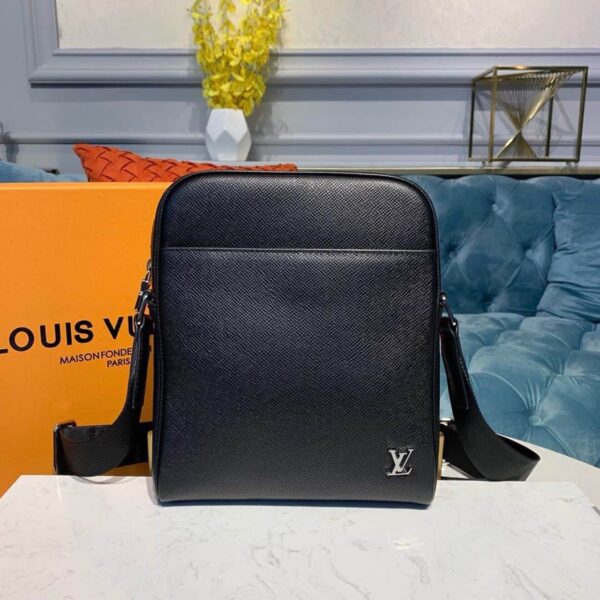 1:1 Replica Louis Vuitton LV Alex Messenger BB Taiga Black Unique Bag For Men M30265 - 9.8in/ 25cm