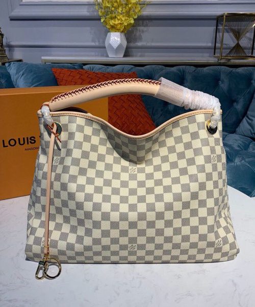 1:1 Replica Louis Vuitton LV Artsy MM Damier Azur Canvas Luxury Bag For Women N40253 - 16.1in/41cm