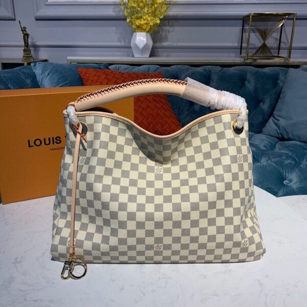 1:1 Replica Louis Vuitton LV Artsy MM Damier Azur Canvas Luxury Bag For Women N40253 - 16.1in/41cm