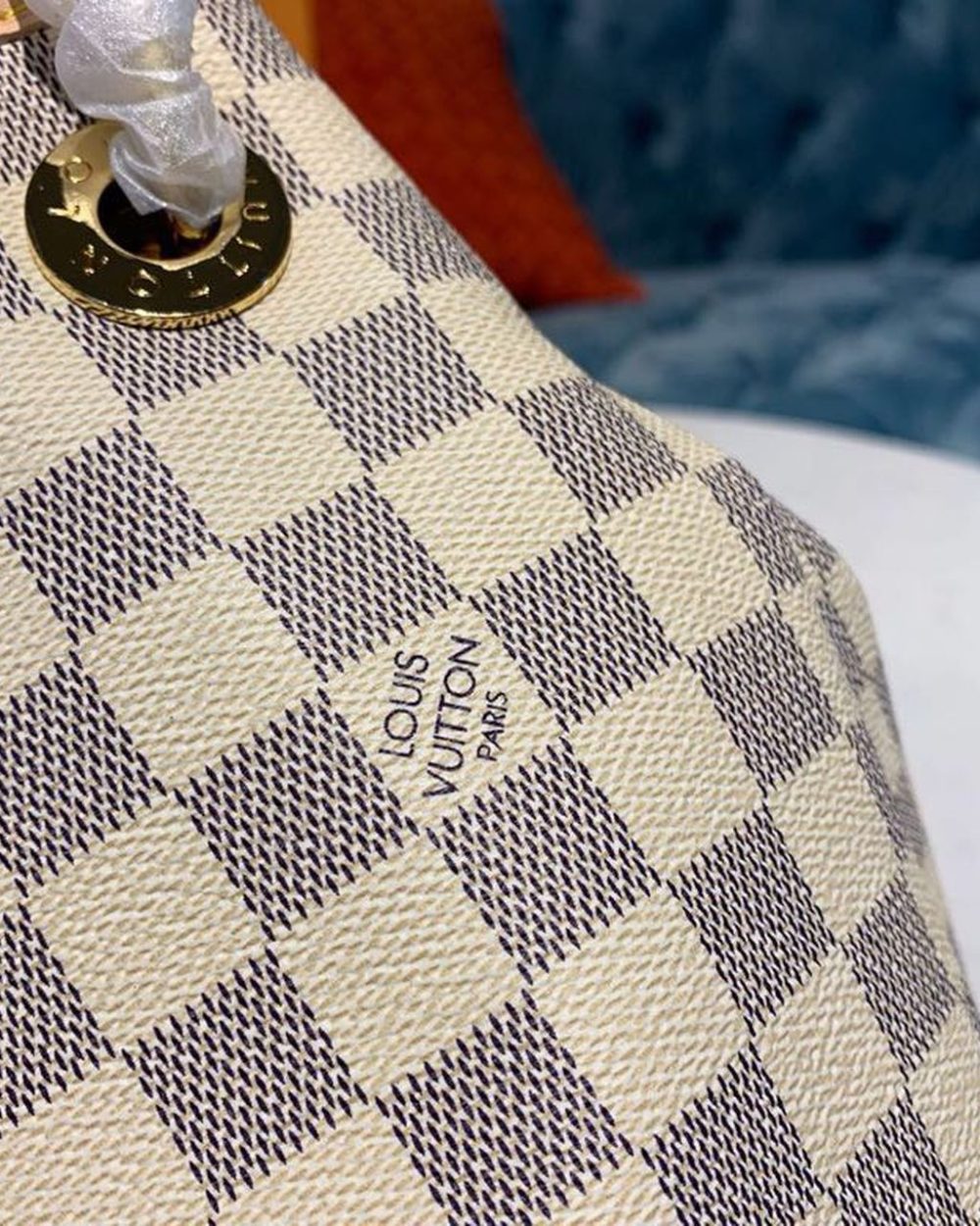 1:1 Replica Louis Vuitton LV Artsy MM Damier Azur Canvas Luxury Bag For Women N40253 - 16.1in/41cm