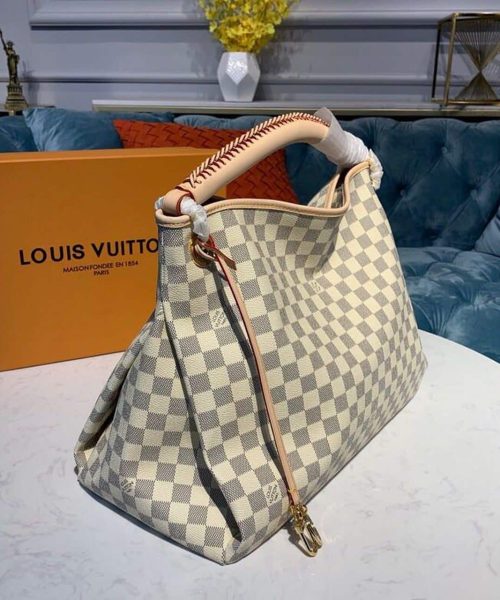 1:1 Replica Louis Vuitton LV Artsy MM Damier Azur Canvas Luxury Bag For Women N40253 - 16.1in/41cm