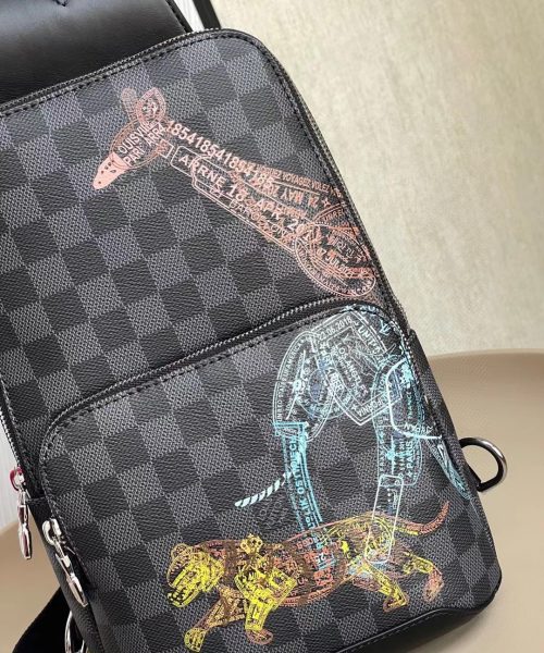 1:1 Replica Louis Vuitton LV Avenue Sling Bag Damier Graphite Unique Bag For Men N452877 - 12.2in/31cm