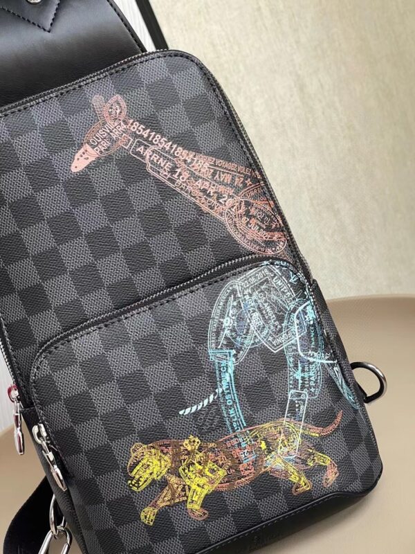 1:1 Replica Louis Vuitton LV Avenue Sling Bag Damier Graphite Unique Bag For Men N452877 - 12.2in/31cm