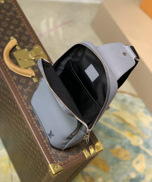 1:1 Replica Louis Vuitton LV Avenue Slingbag NM Taiga Grey Unique Bag For Men M30801 - 12.2in/31cm