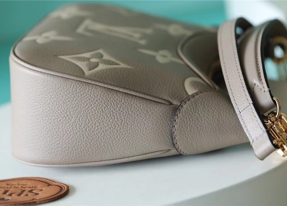 1:1 Replica Louis Vuitton LV Bagatelle Bicolor Monogram Empreinte Leather Luxury Bag For Women M46112 - 22cm/8.7in