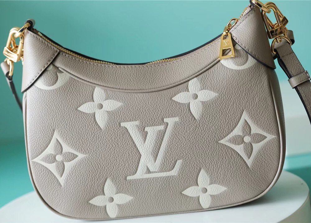 1:1 Replica Louis Vuitton LV Bagatelle Bicolor Monogram Empreinte Leather Luxury Bag For Women M46112 - 22cm/8.7in