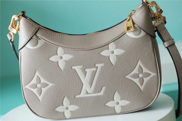 1:1 Replica Louis Vuitton LV Bagatelle Bicolor Monogram Empreinte Leather Luxury Bag For Women M46112 - 22cm/8.7in