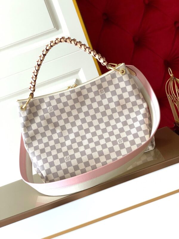 1:1 Replica Louis Vuitton LV Beaubourg Hobo MM Damier Azur Canvas Luxury Bag For Women N40343 - 12.6in/32cm