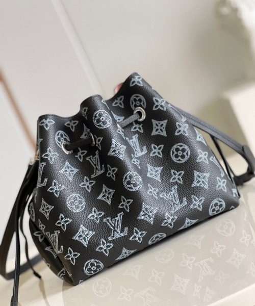 1:1 Replica Louis Vuitton LV Bella Mahina Bucket Bag Black Luxury Bag For Women M21096 - 8.7in/22cm