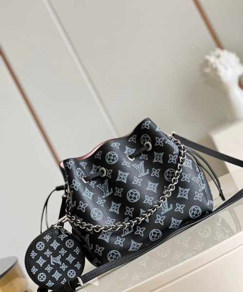 1:1 Replica Louis Vuitton LV Bella Mahina Bucket Bag Black Luxury Bag For Women M21096 - 8.7in/22cm