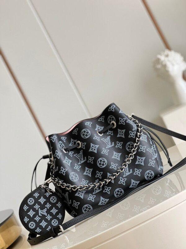 1:1 Replica Louis Vuitton LV Bella Mahina Bucket Bag Black Luxury Bag For Women M21096 - 8.7in/22cm