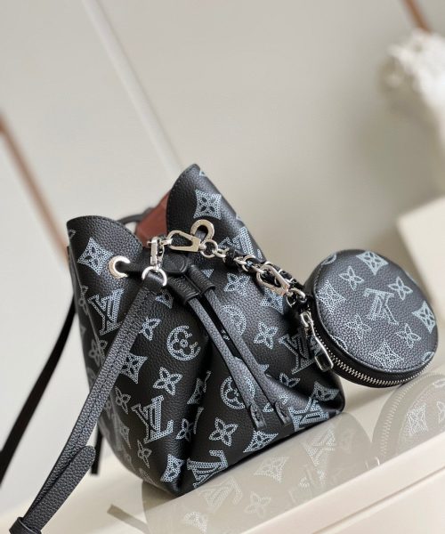 1:1 Replica Louis Vuitton LV Bella Mahina Bucket Bag Black Luxury Bag For Women M21096 - 8.7in/22cm