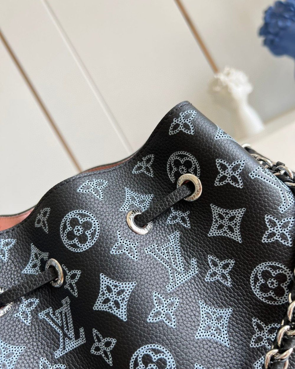1:1 Replica Louis Vuitton LV Bella Mahina Bucket Bag Black Luxury Bag For Women M21096 - 8.7in/22cm