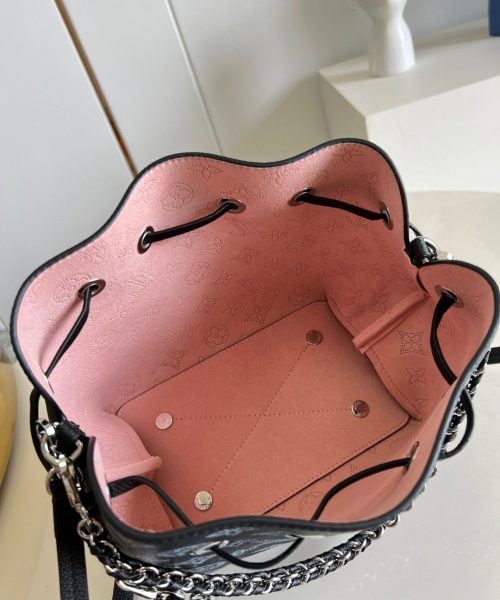 1:1 Replica Louis Vuitton LV Bella Mahina Bucket Bag Black Luxury Bag For Women M21096 - 8.7in/22cm