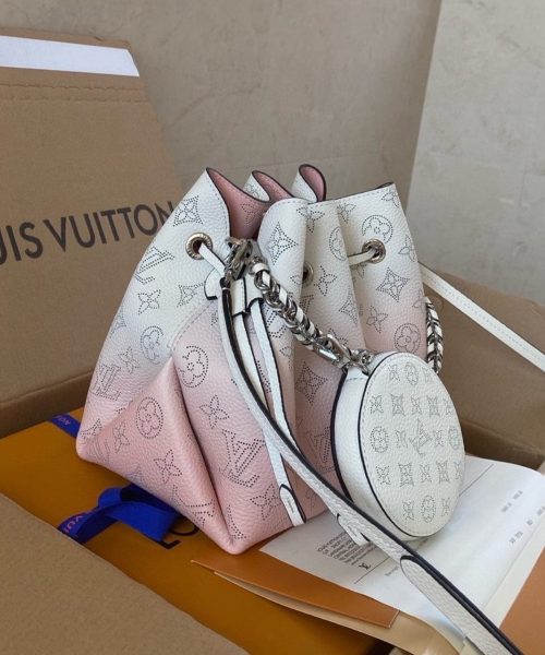 1:1 Replica Louis Vuitton LV Bella Mahina Bucket Bag Pink Luxury Bag For Women M57855 - 7.5in/19cm