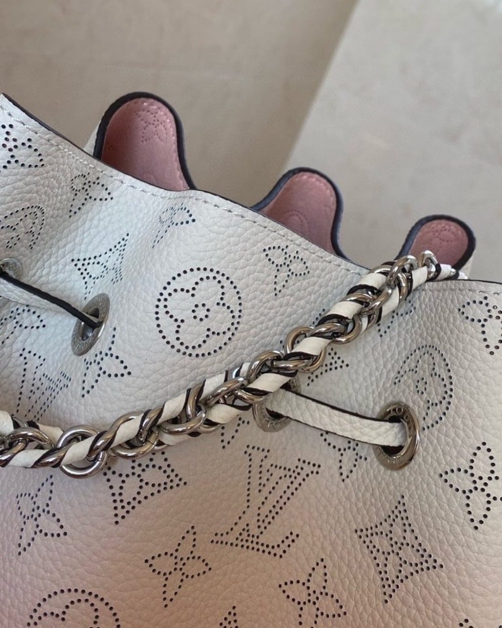 1:1 Replica Louis Vuitton LV Bella Mahina Bucket Bag Pink Luxury Bag For Women M57855 - 7.5in/19cm