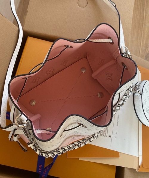 1:1 Replica Louis Vuitton LV Bella Mahina Bucket Bag Pink Luxury Bag For Women M57855 - 7.5in/19cm