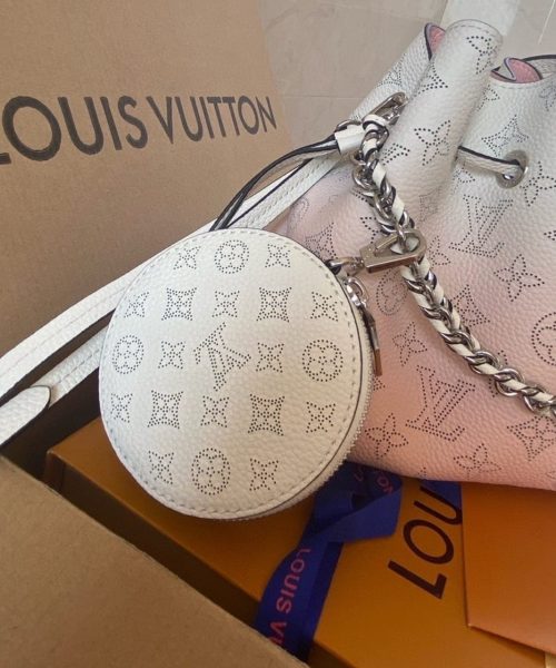 1:1 Replica Louis Vuitton LV Bella Mahina Bucket Bag Pink Luxury Bag For Women M57855 - 7.5in/19cm