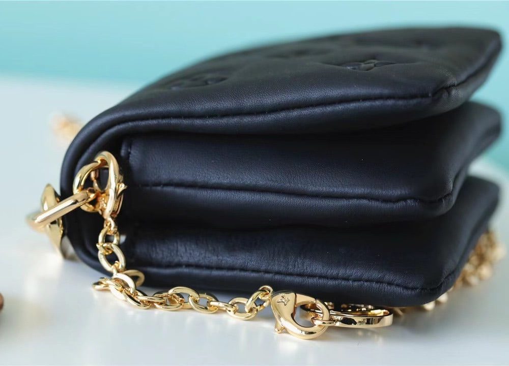 1:1 Replica Louis Vuitton LV Coussin Monogram Black Luxury Bag For Women M81127 -  5.1in/13cm