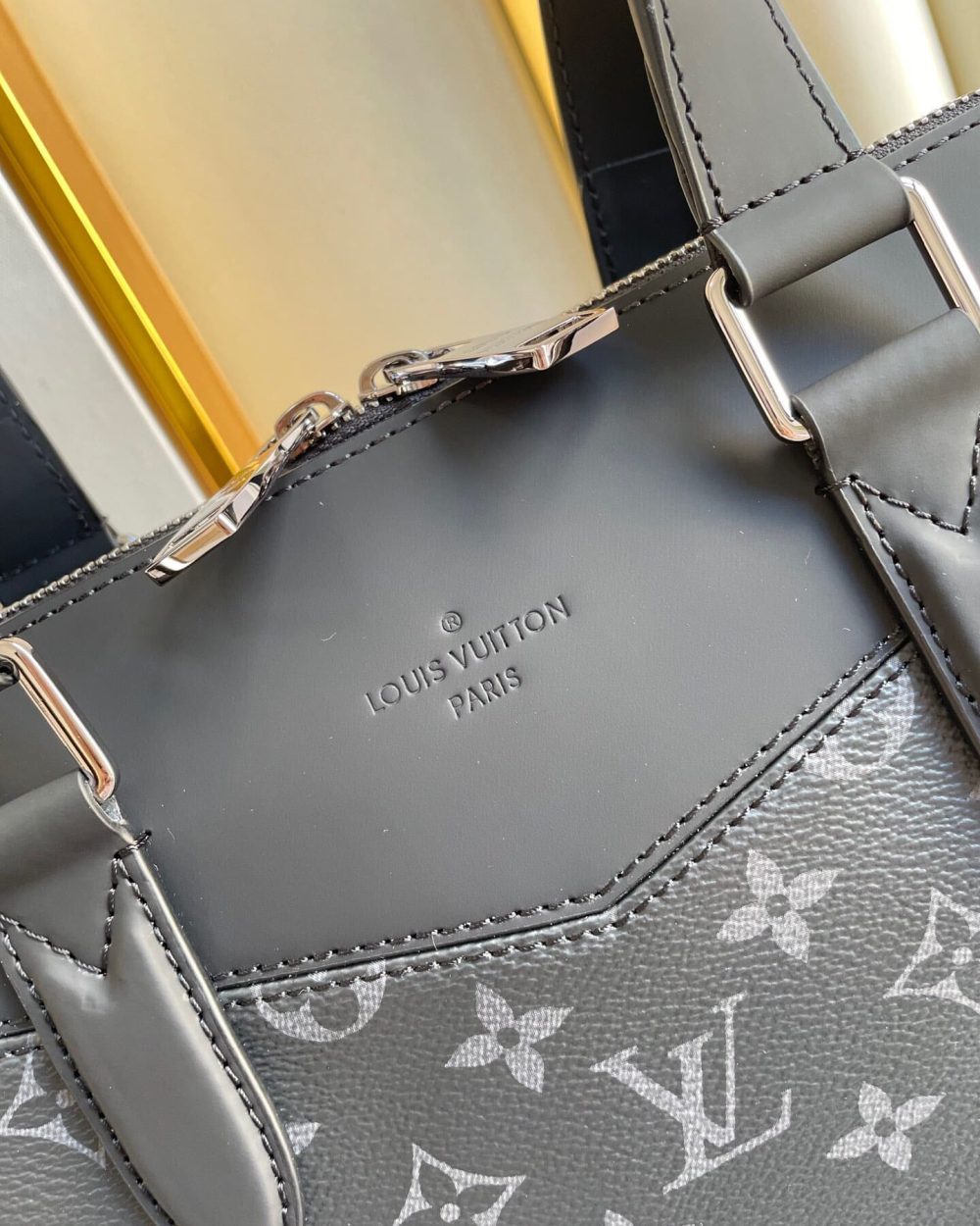 1:1 Replica Louis Vuitton LV Briefcase Explorer Monogram Eclipse Canvas Unique Bag For Men M40566 - 15.4in/39cm