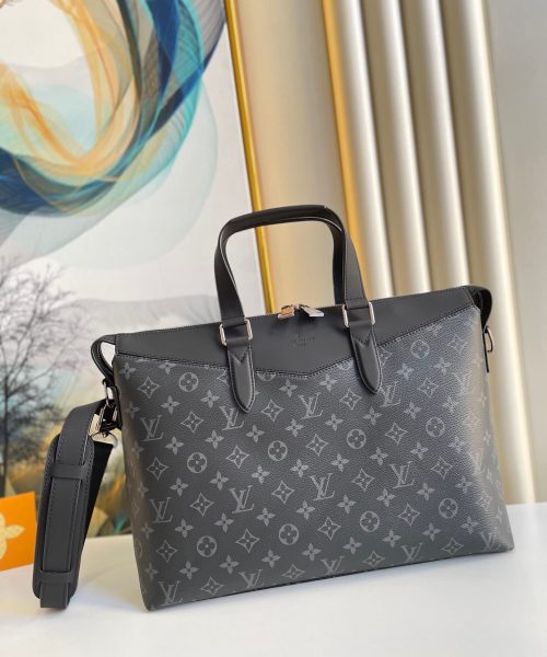1:1 Replica Louis Vuitton LV Briefcase Explorer Monogram Eclipse Canvas Unique Bag For Men M40566 - 15.4in/39cm