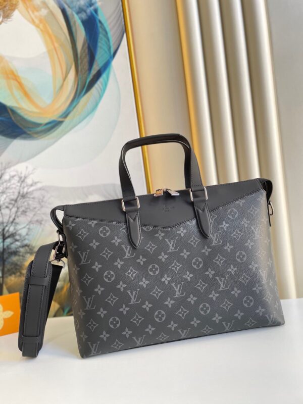 1:1 Replica Louis Vuitton LV Briefcase Explorer Monogram Eclipse Canvas Unique Bag For Men M40566 - 15.4in/39cm