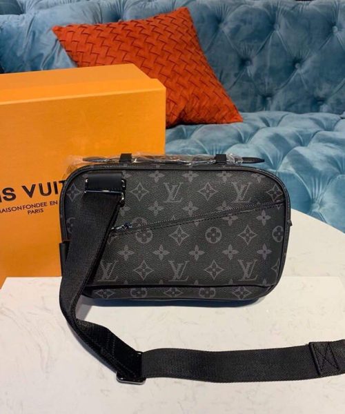 1:1 Replica Louis Vuitton LV Bumbag Monogram Eclipse Canvas Unique For Men M42906 - 11in/28cm