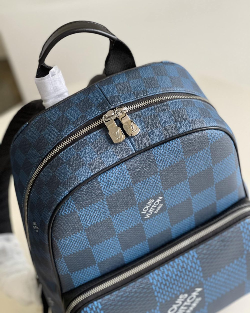 1:1 Replica Louis Vuitton LV Campus Backpack Damier Graphite 3D Canvas Blue Unique Bag For Men N50008 - 39cm