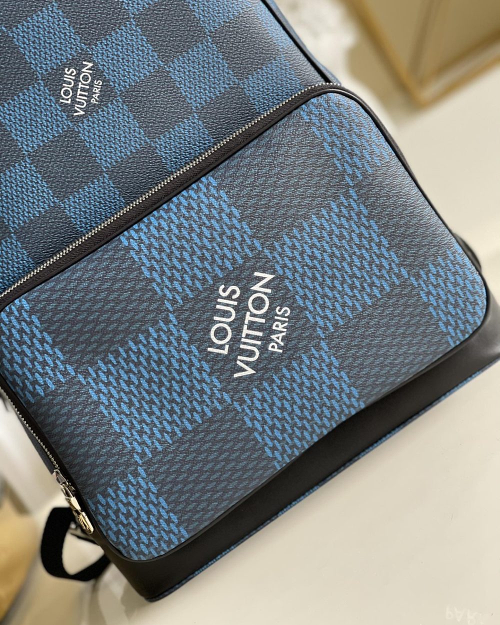 1:1 Replica Louis Vuitton LV Campus Backpack Damier Graphite 3D Canvas Blue Unique Bag For Men N50008 - 39cm