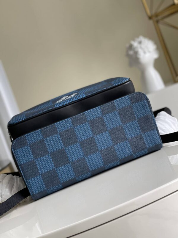 1:1 Replica Louis Vuitton LV Campus Backpack Damier Graphite 3D Canvas Blue Unique Bag For Men N50008 - 39cm