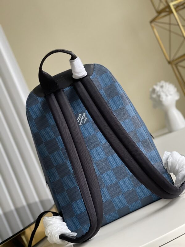 1:1 Replica Louis Vuitton LV Campus Backpack Damier Graphite 3D Canvas Blue Unique Bag For Men N50008 - 39cm