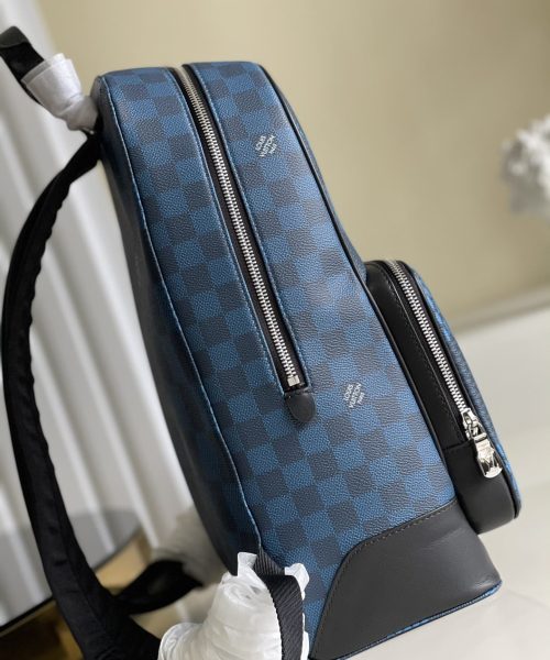 1:1 Replica Louis Vuitton LV Campus Backpack Damier Graphite 3D Canvas Blue Unique Bag For Men N50008 - 39cm