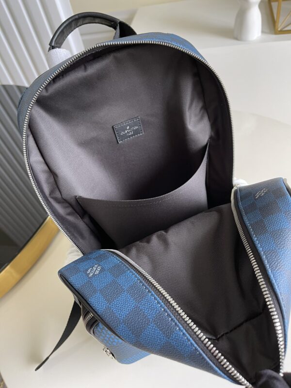 1:1 Replica Louis Vuitton LV Campus Backpack Damier Graphite 3D Canvas Blue Unique Bag For Men N50008 - 39cm